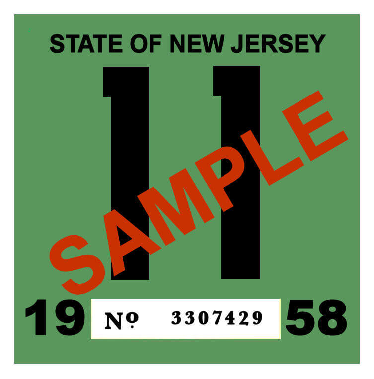 Modal Additional Images for 1958 New Jersey INSPECTION Sticker